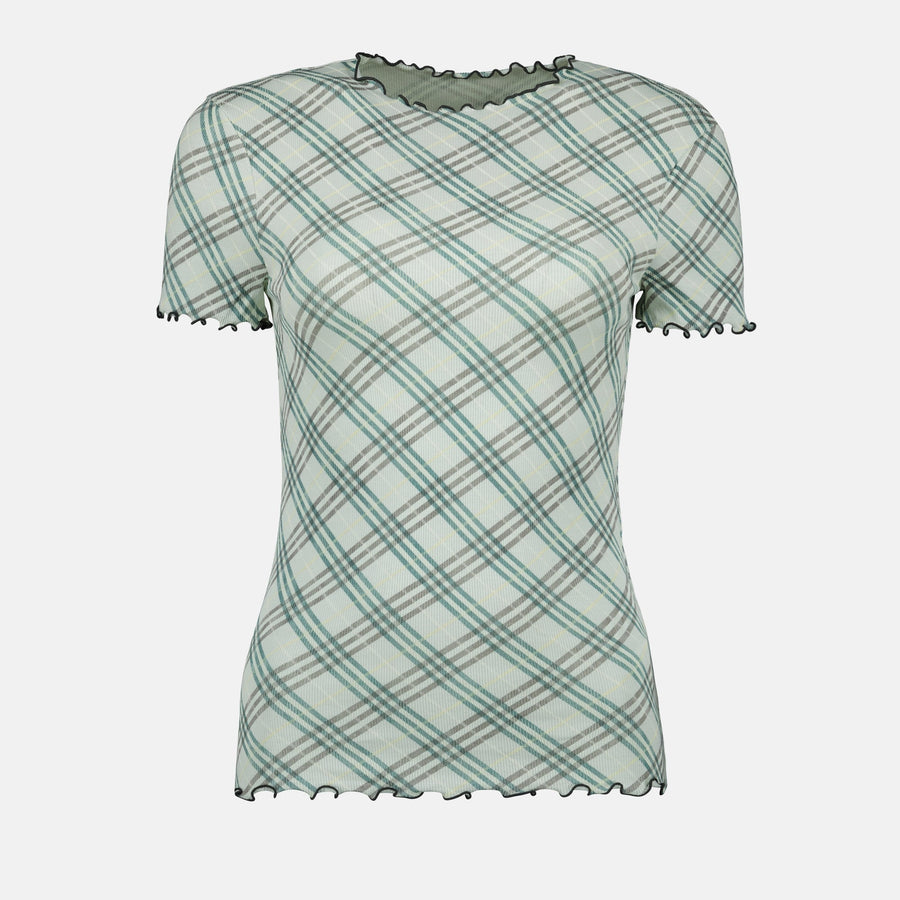 Burberry Check Print Mesh T-Shirt