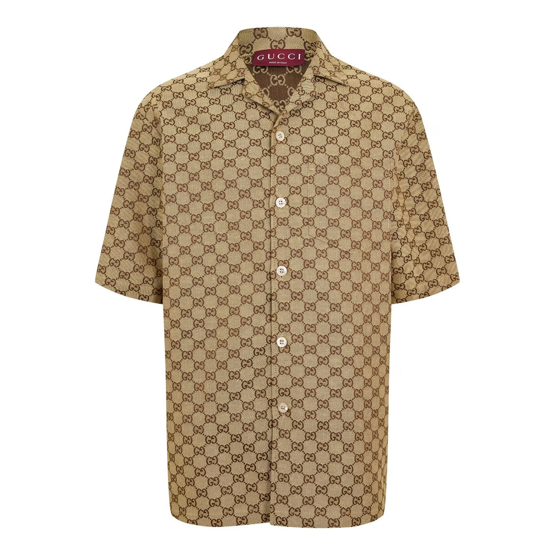 Men’s GG Linen Sleeve Patterned Shirt