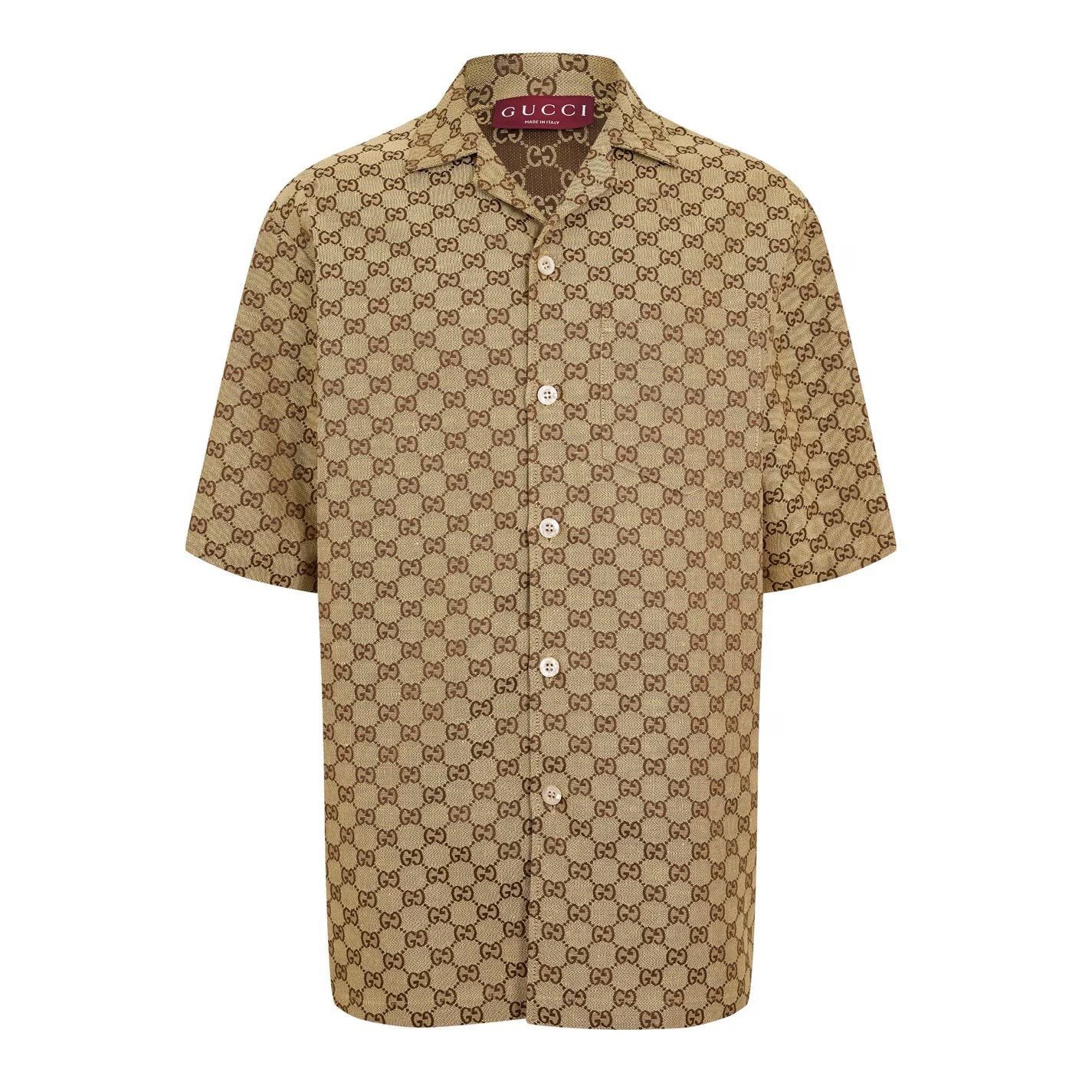 Gucci Men’s GG Linen Sleeve Patterned Shirt