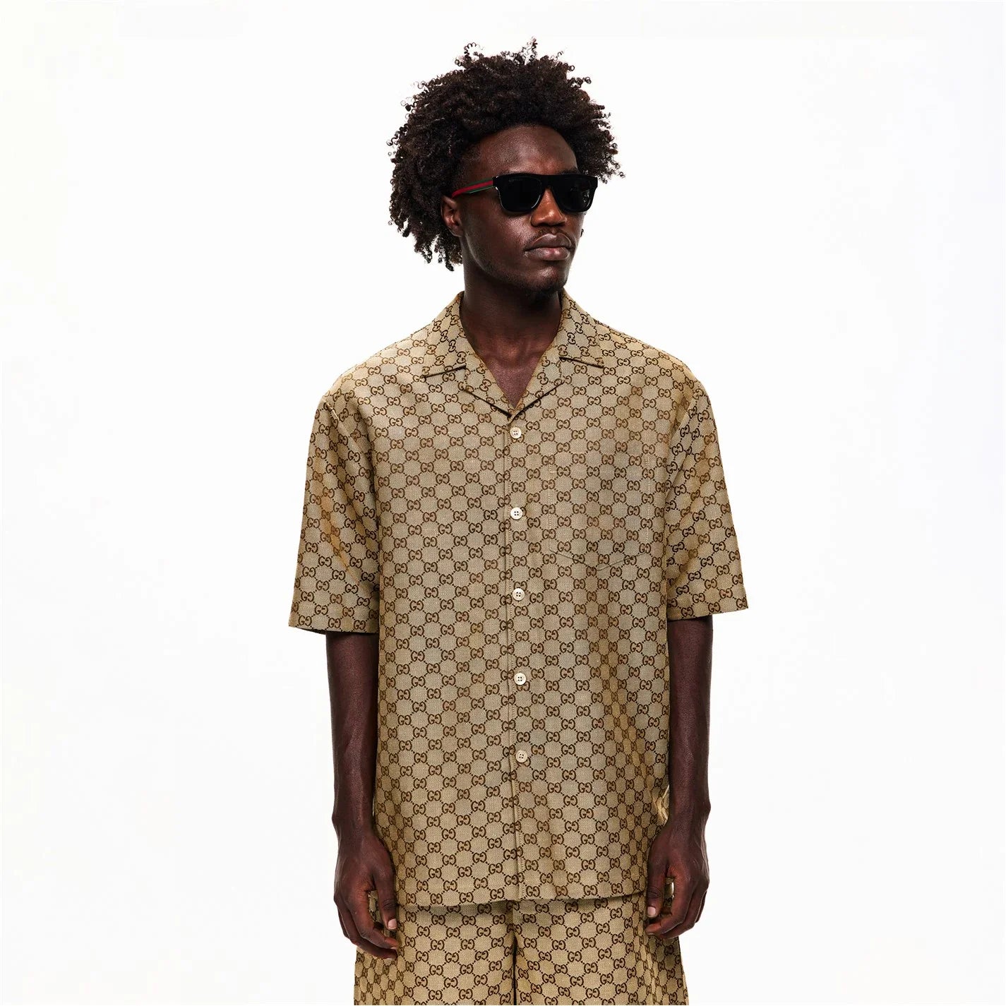 Gucci Men’s GG Linen Sleeve Patterned Shirt - image 3