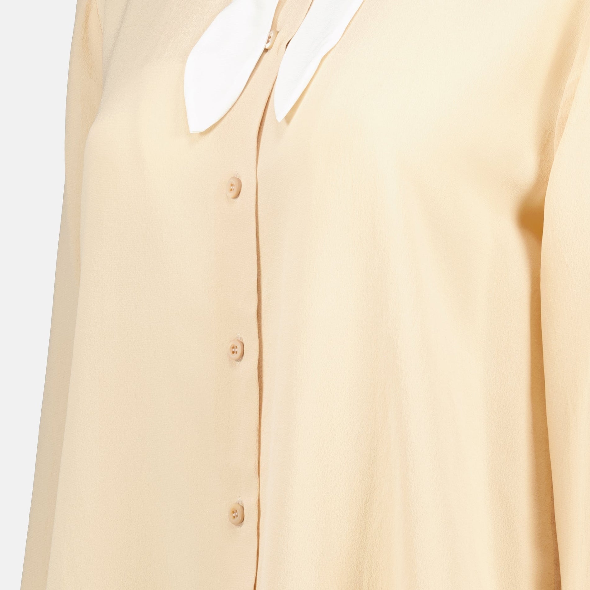 Prada Cream Silk Bow Collar Blouse - image 5