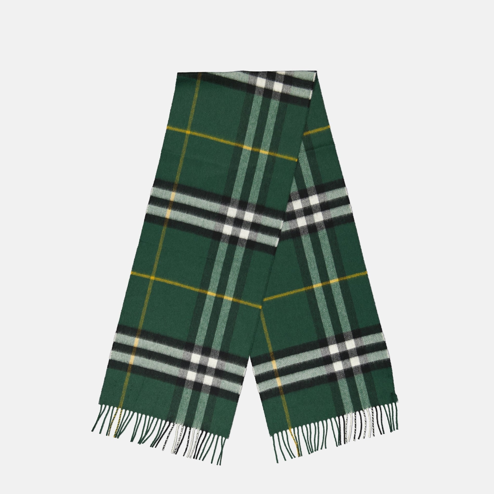 Burberry Check Wool Scarf – Forest Green Plaid Scarf - image 2