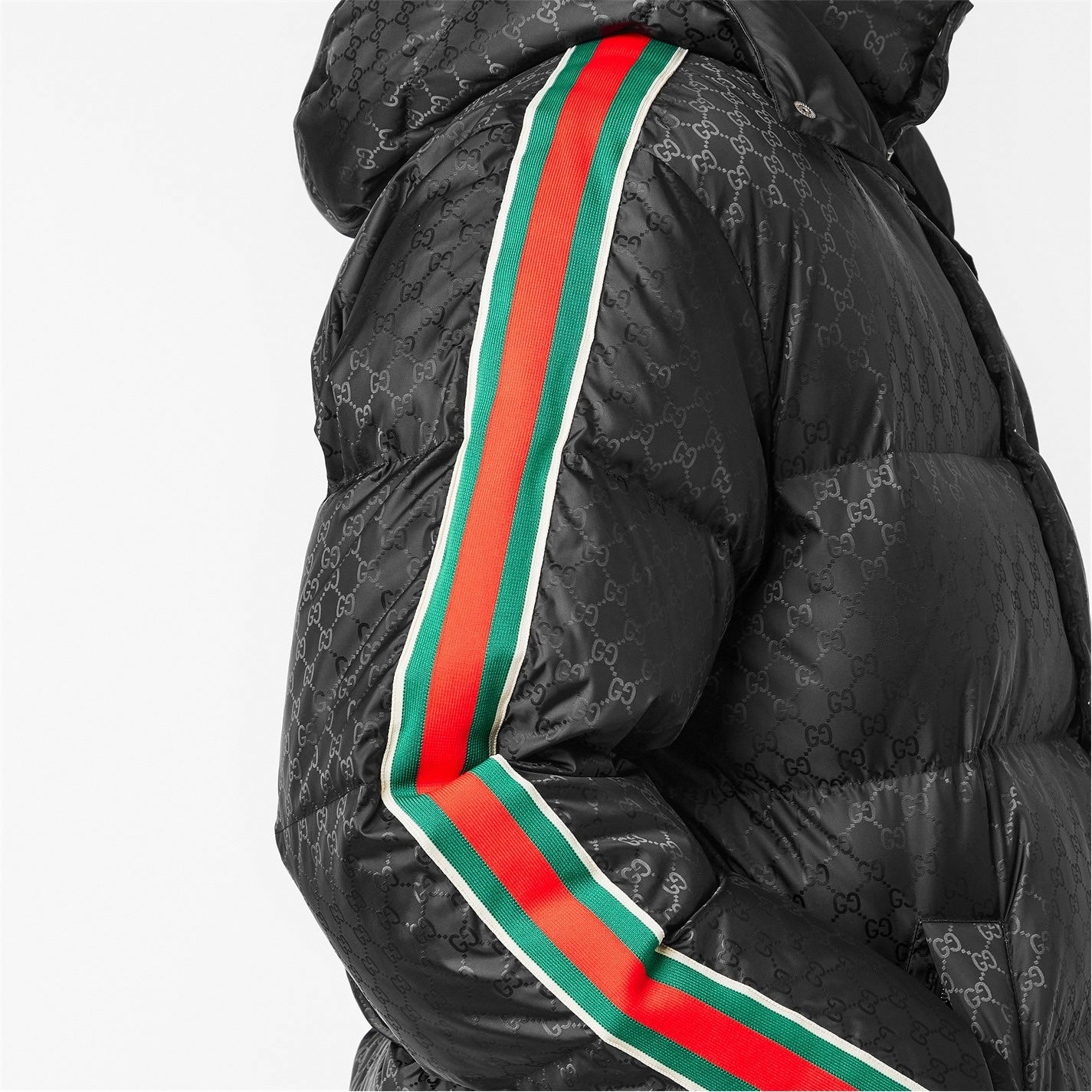 Gucci GG Nylon Jacquard Web Down Jacket in Black - image 3