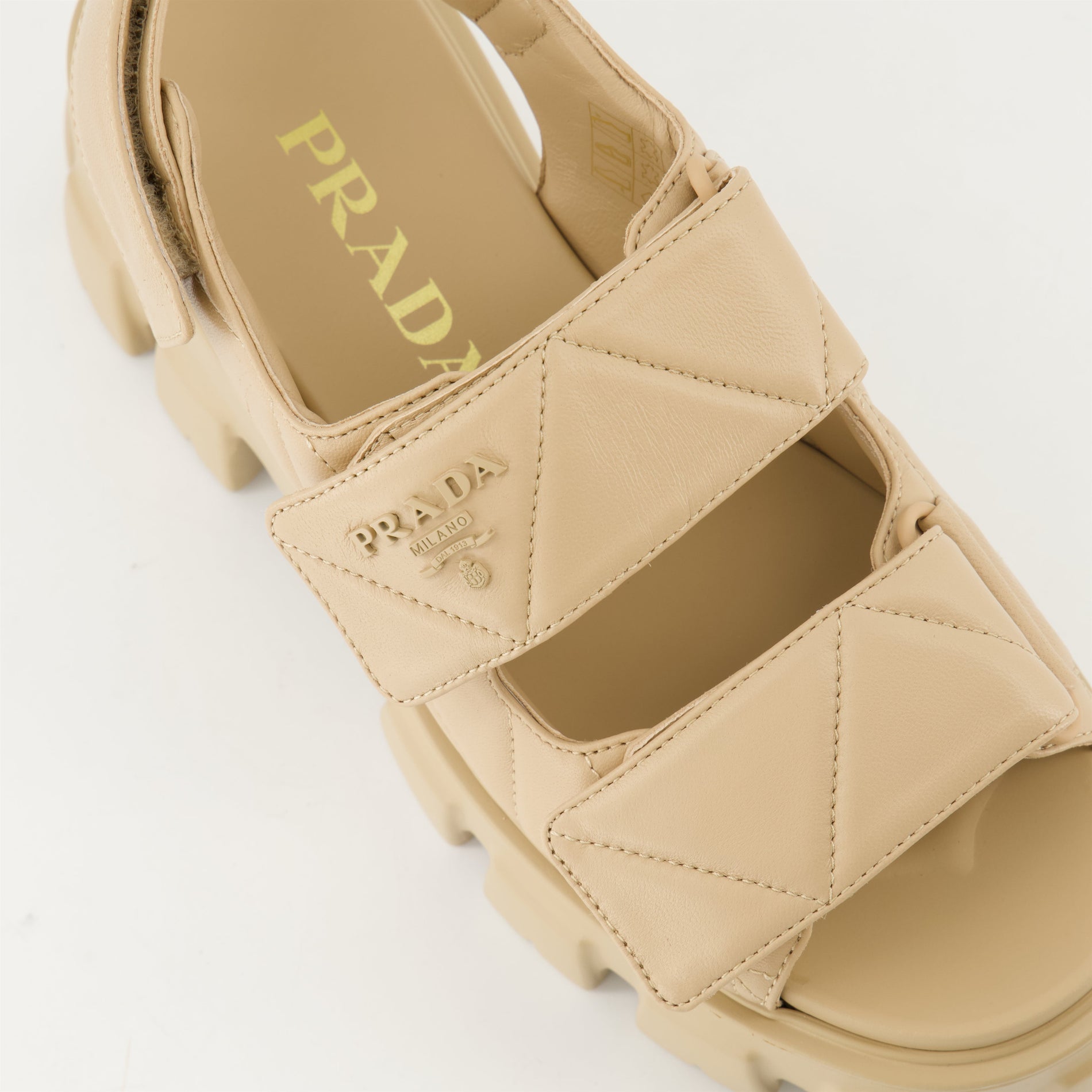 Prada Quilted Platform Sandals-Beige - image 5