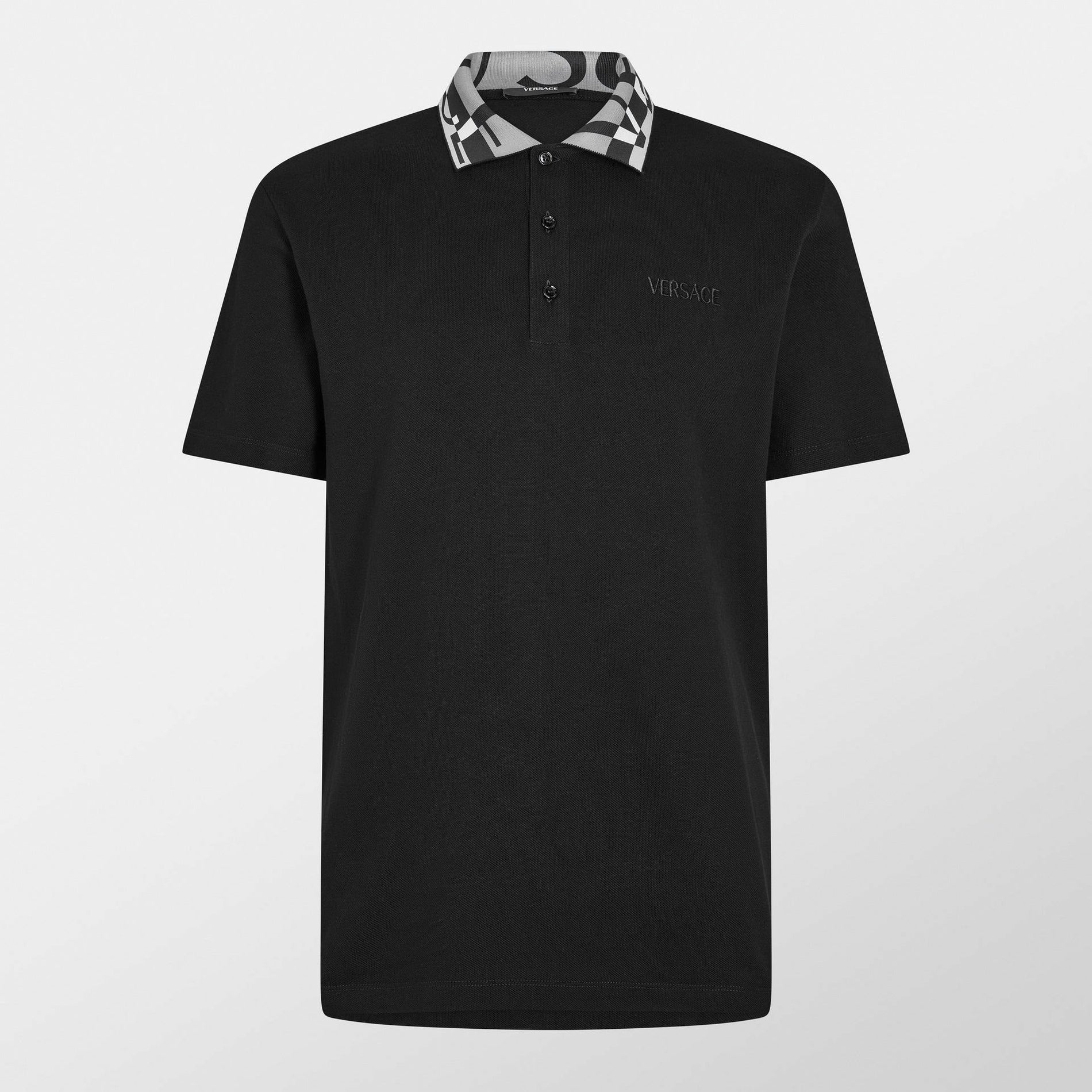 Versace Short Sleeve Polo Shirt - Black