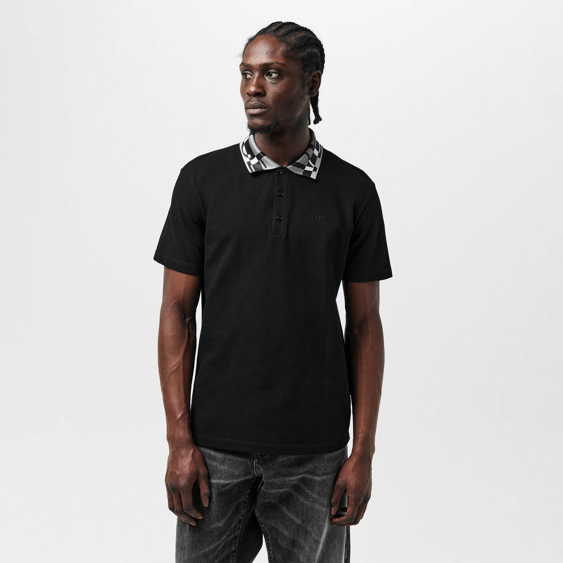 Versace Short Sleeve Polo Shirt - Black - image 4