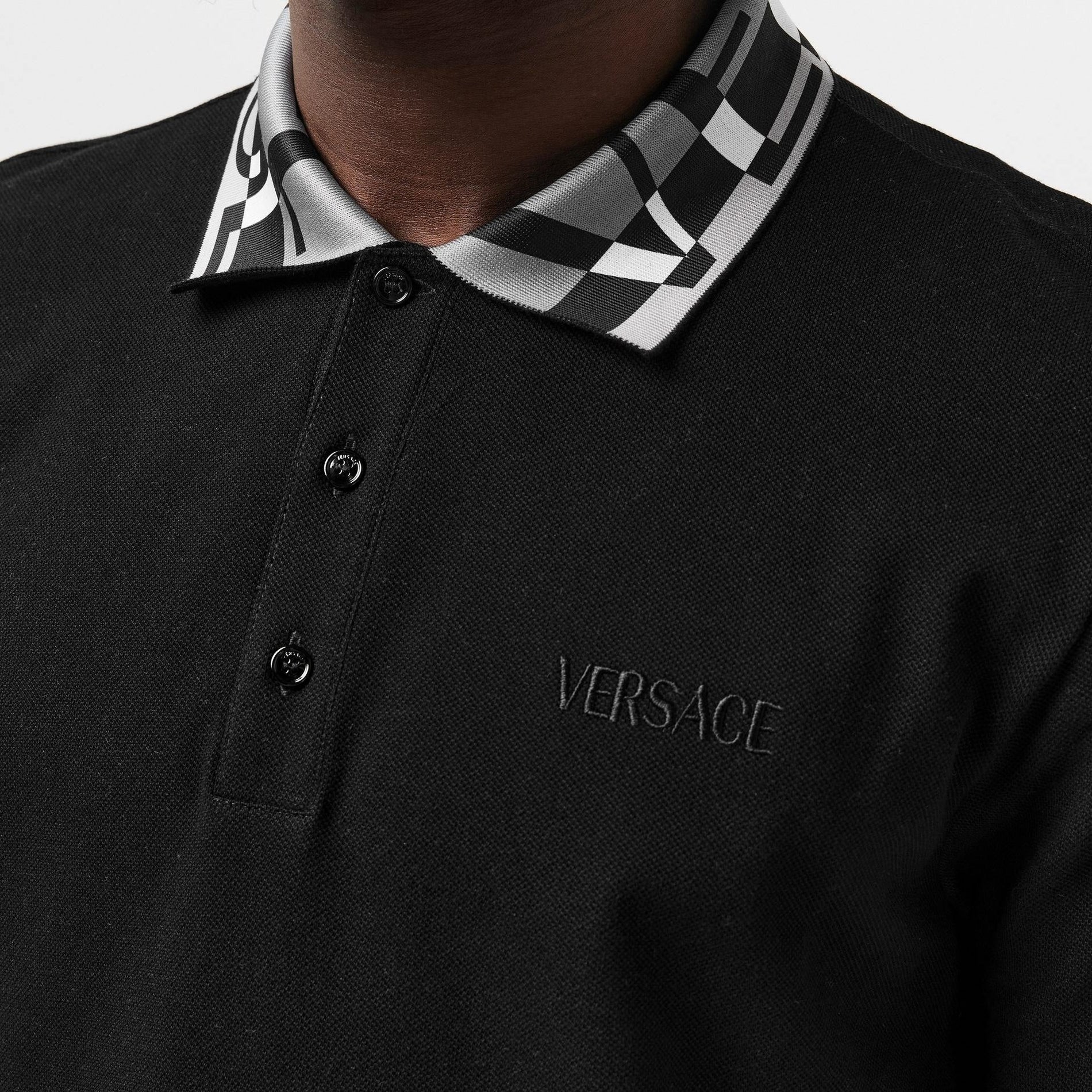 Versace Short Sleeve Polo Shirt - Black - image 3