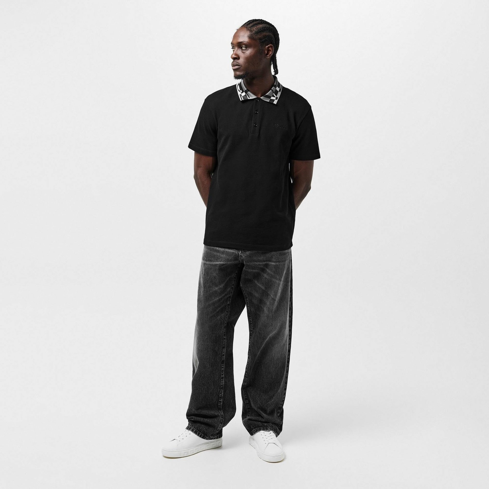Versace Short Sleeve Polo Shirt - Black - image 6