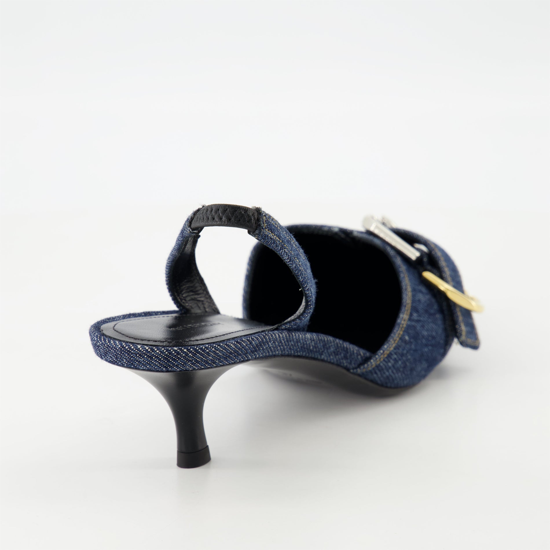 Givenchy Denim Buckle Slingback Kitten Heels - image 4
