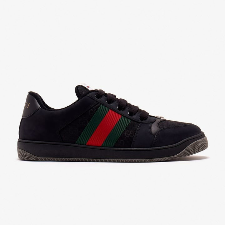 Gucci Screener Sneakers in Black with Web Stripe - image 12