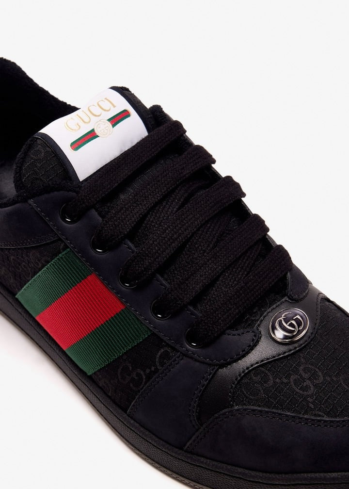 Gucci Screener Sneakers in Black with Web Stripe - image 3