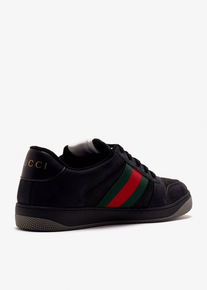 Gucci Screener Sneakers in Black with Web Stripe - image 2
