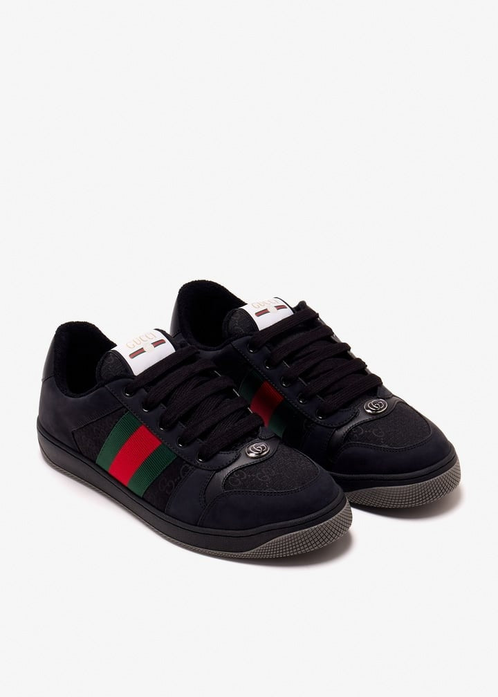 Gucci Screener Sneakers in Black with Web Stripe - image 7