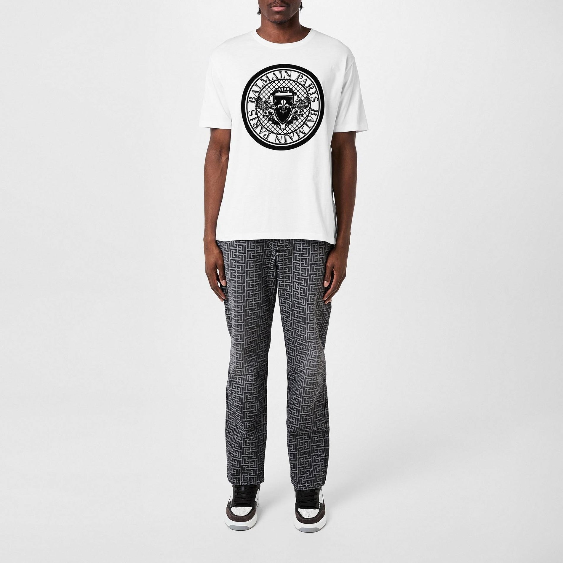 Balmain Coin Logo Cotton T-Shirt – White - image 3