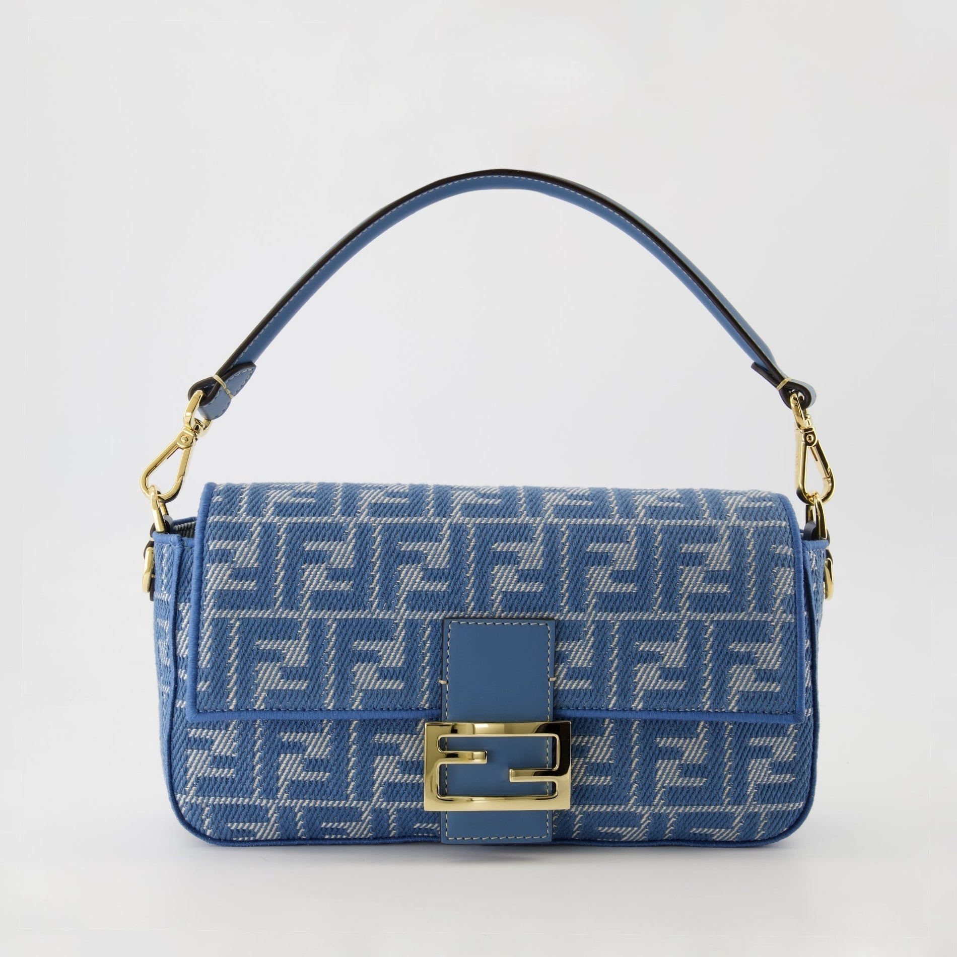 Fendi Baguette Shoulder Bag – Blue Jacquard