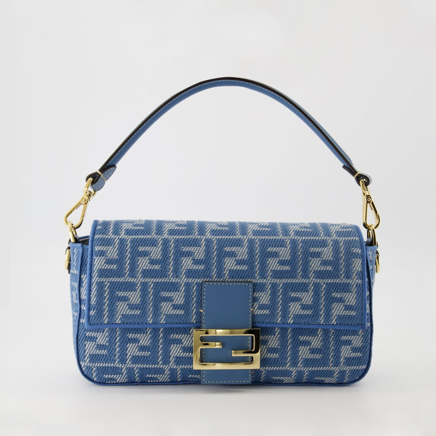 Fendi Baguette Shoulder Bag – Blue Jacquard