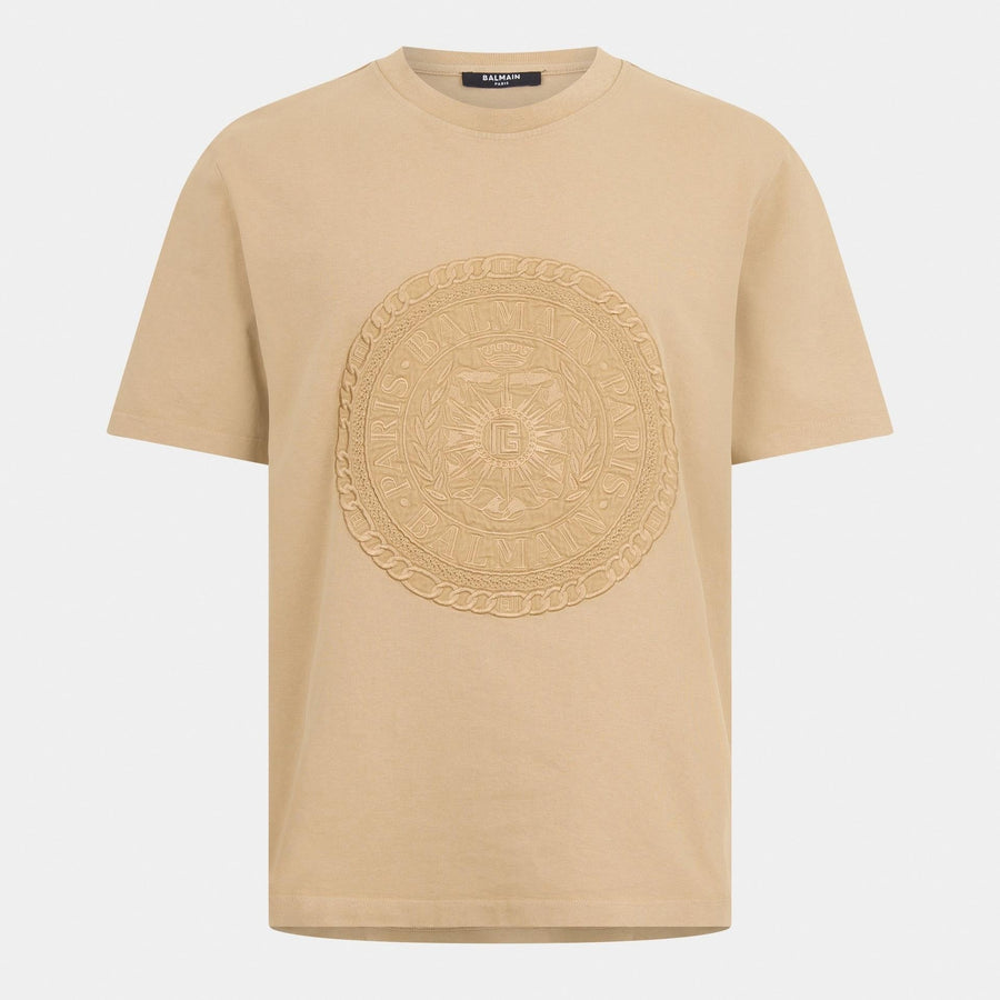 Balmain Men's Medal Logo Cotton T-Shirt