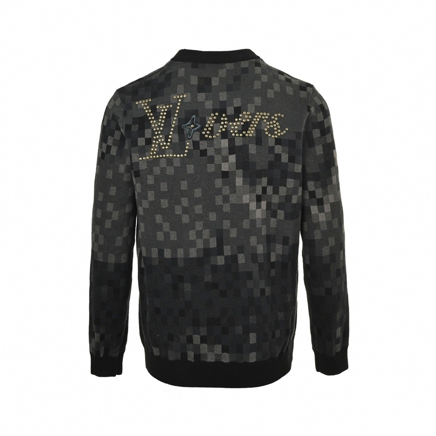 Louis Vuitton LV Pixelated Knit Crewneck Sweater – Black & Grey - image 2