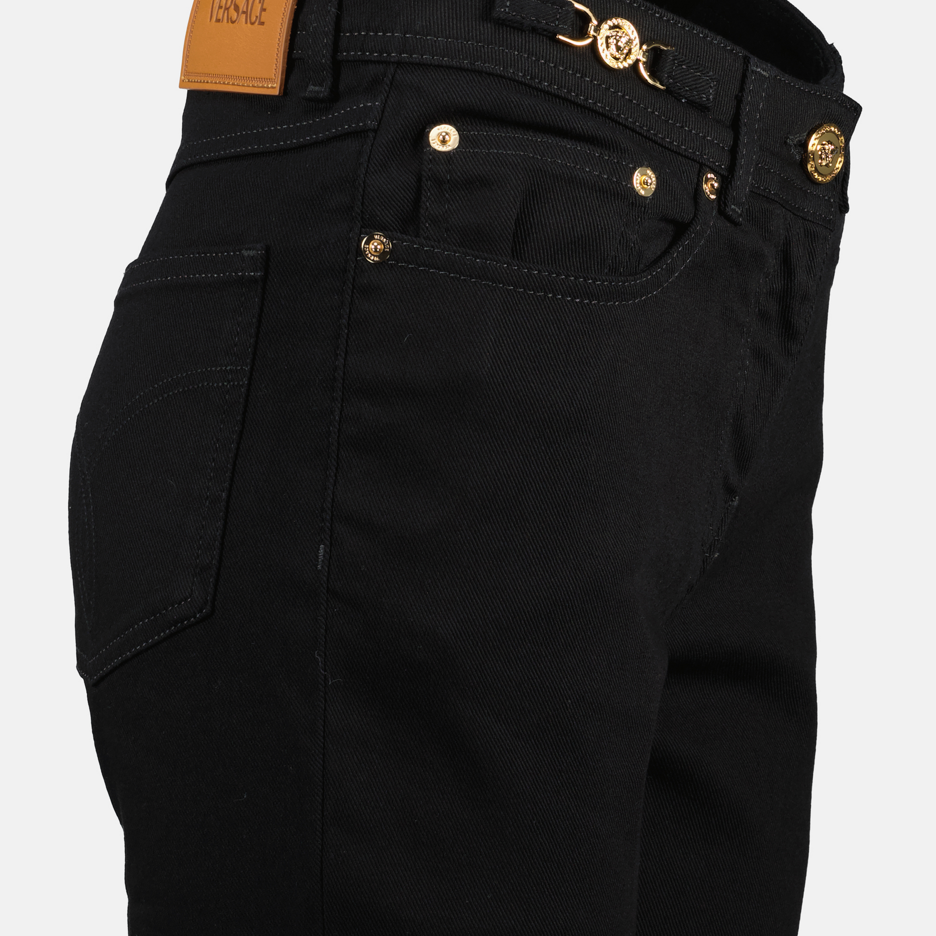 Versace Embellished Skinny Denim Jeans - image 5
