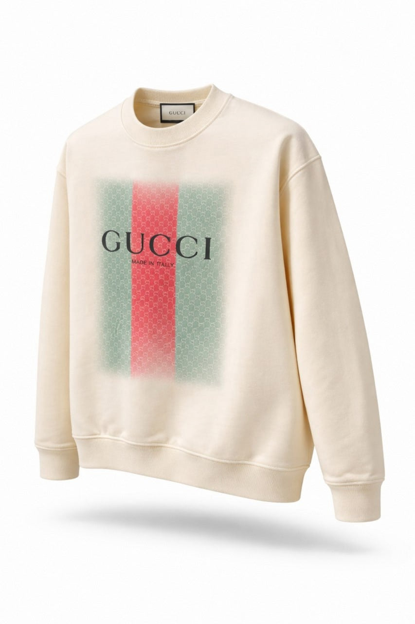 Gucci GG Web Stripe Logo Crewneck Sweatshirt – Cream - image 5
