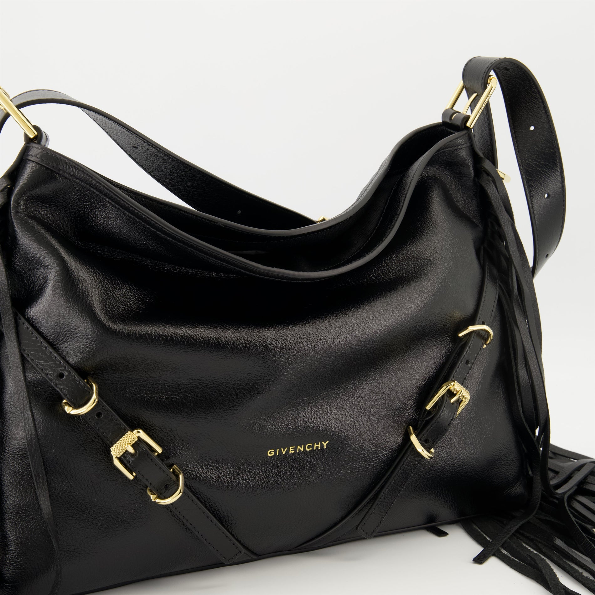 Givenchy Black Leather Fringe Shoulder Bag - image 3