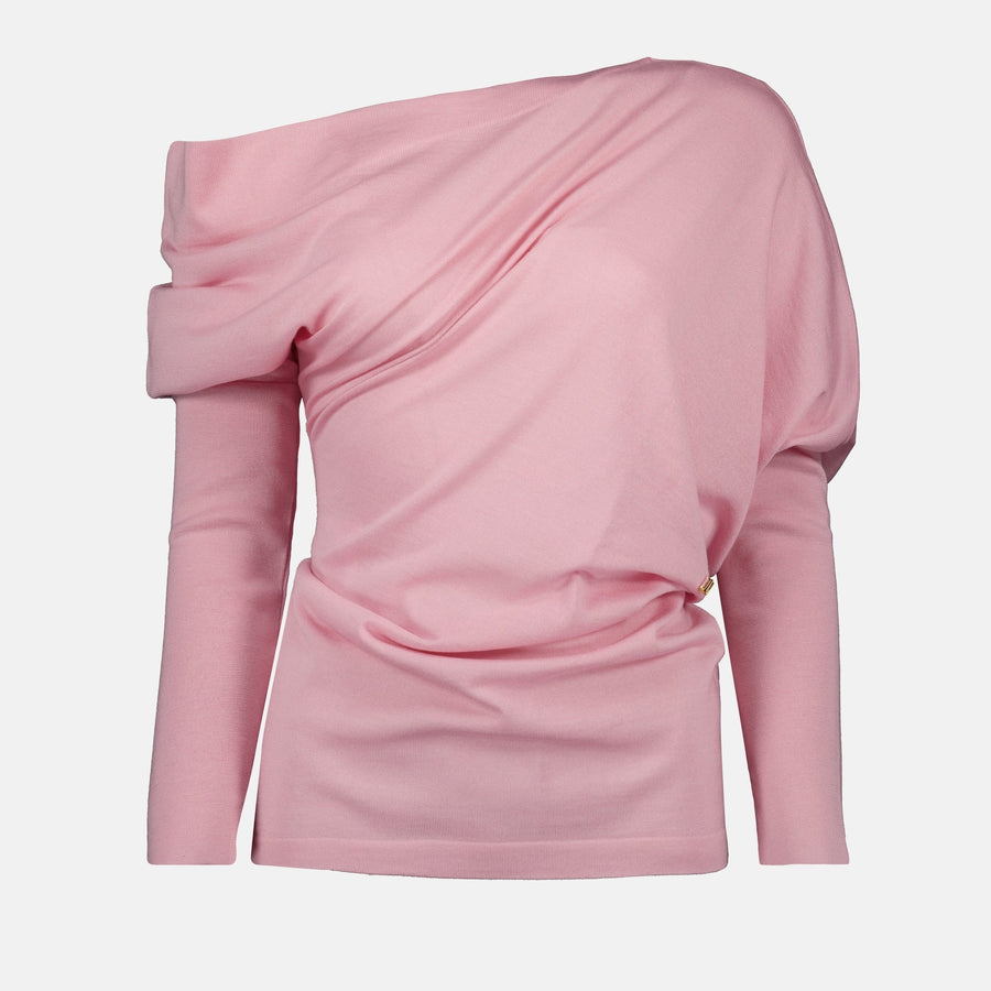 Moschino Draped Collar Wool Sweater