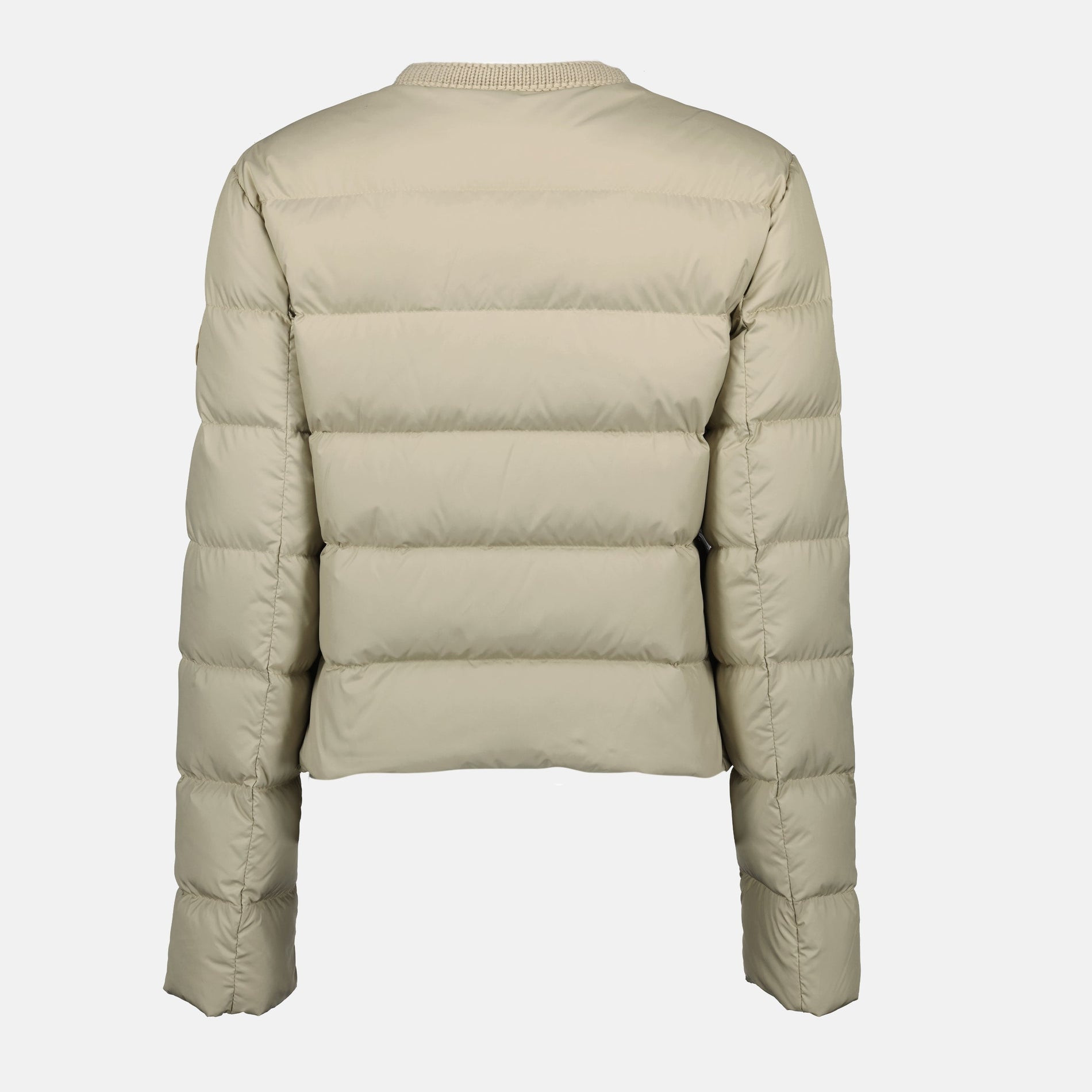 Moncler Light Beige Cropped Down Jacket - image 2