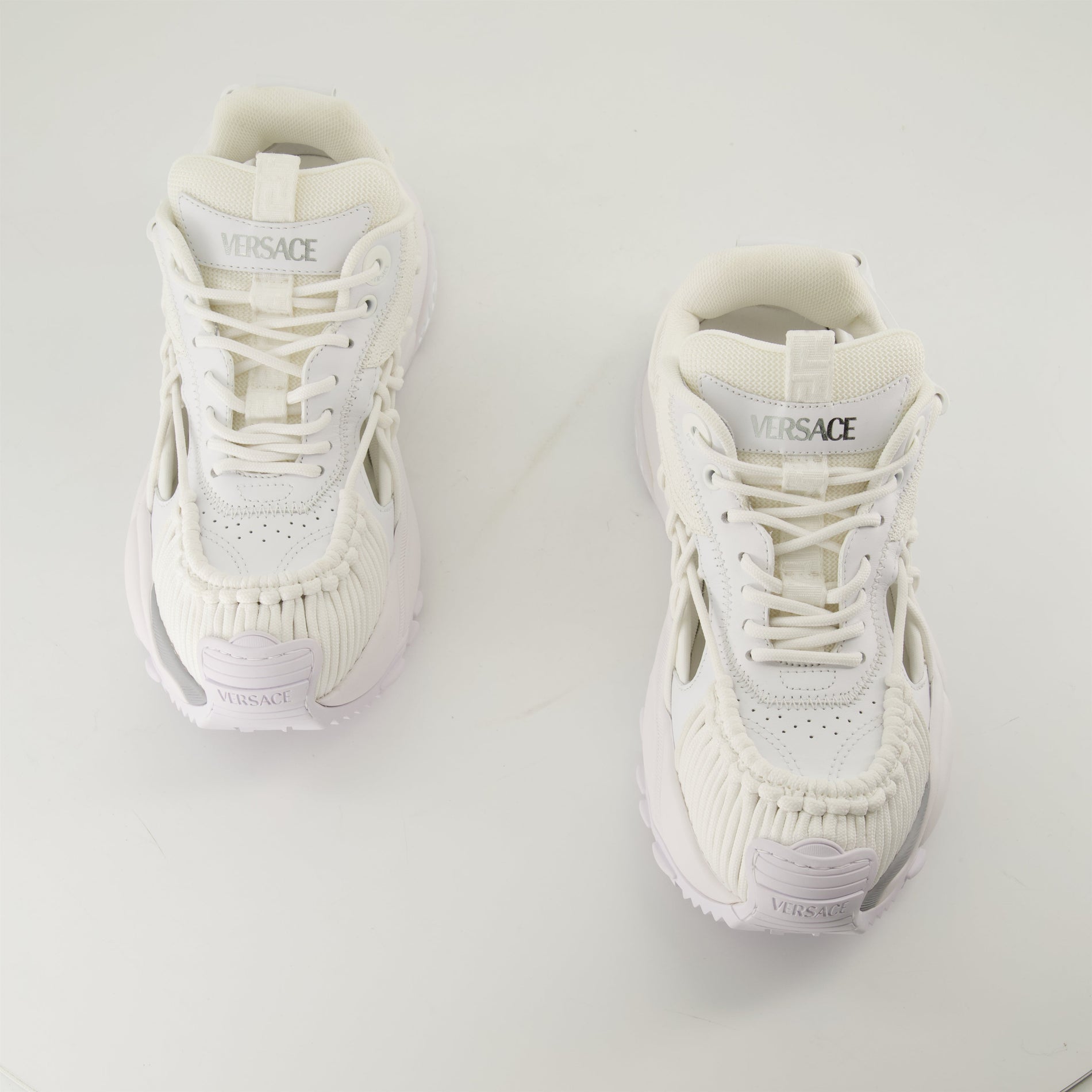 Versace White Cutout Chunky Sneakers - image 6