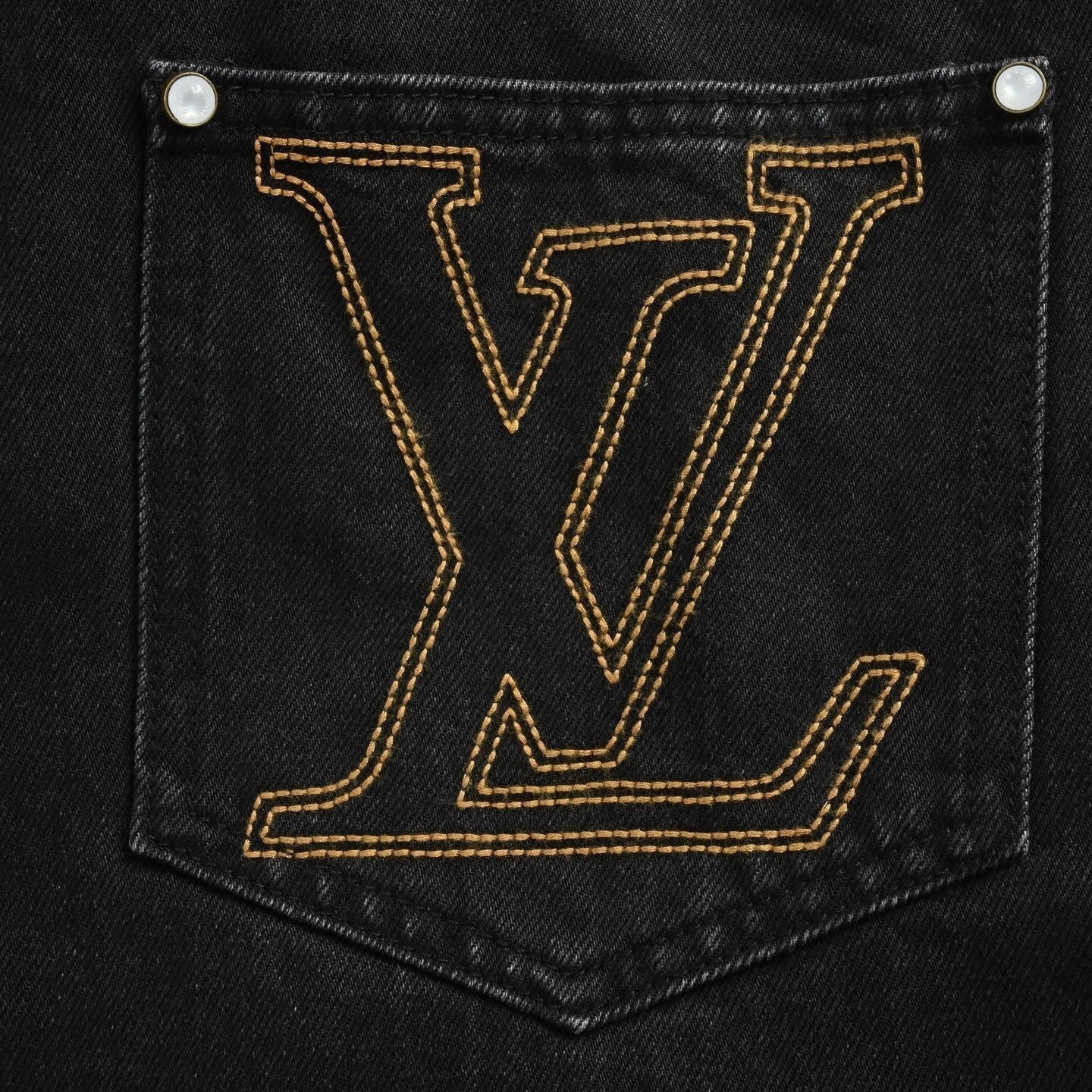 Louis Vuitton Monogram Patch Black Denim Jeans - image 5
