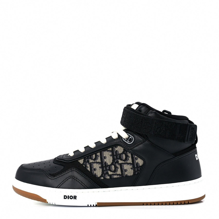 Dior B27 Mid-Top Sneaker — Black Oblique