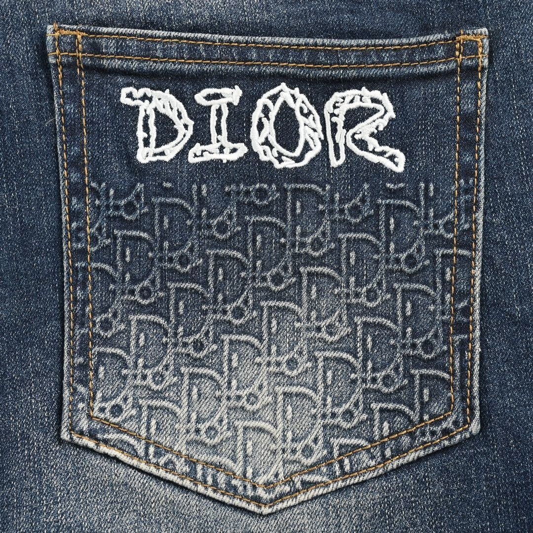 Dior Distressed Dark-Wash Slim-Fit Denim Jeans - image 6