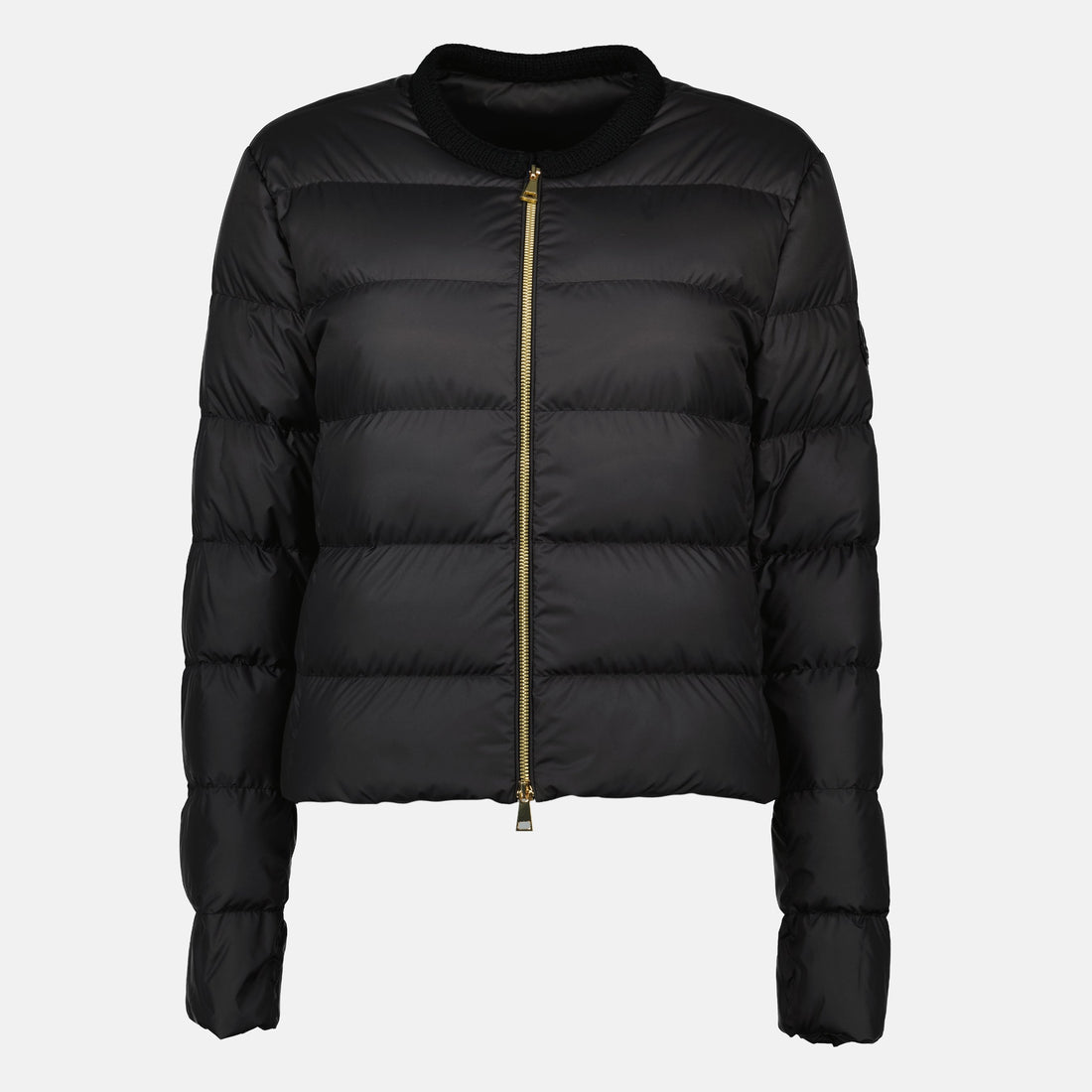 Cropped Down Jacket with Gold Zip
