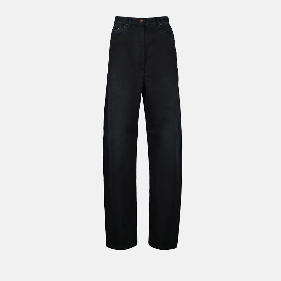 Prada Wide-Leg Dark Wash Denim Jeans