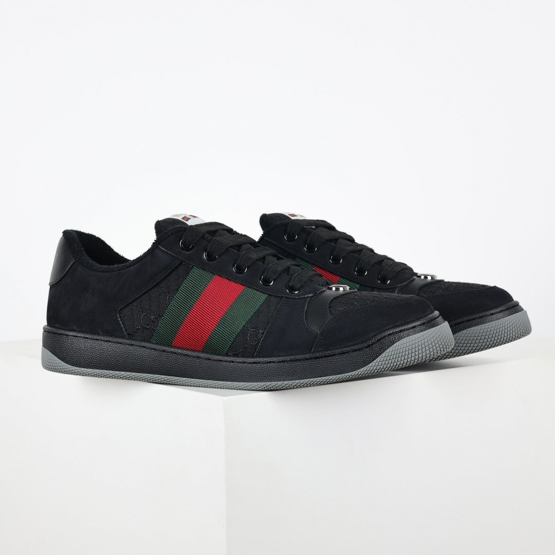 Gucci Screener Sneakers in Black with Web Stripe - image 9