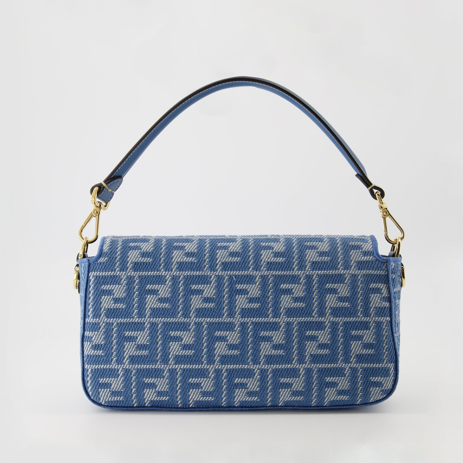 Fendi Baguette Shoulder Bag – Blue Jacquard - image 2