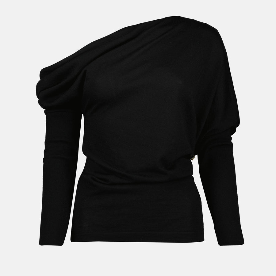 Moschino Draped Collar Wool Sweater