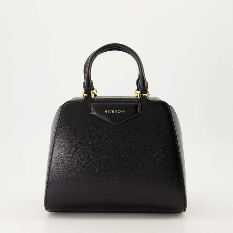 Givenchy Small Antigona Top Handle Bag in Black Leather