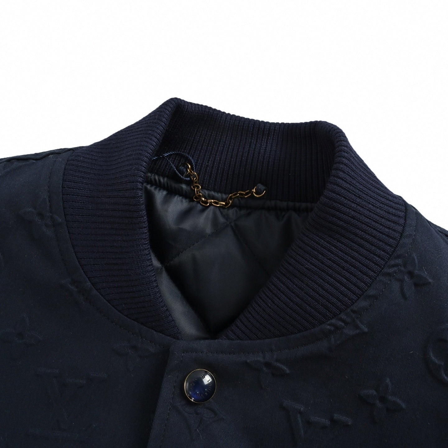 Louis Vuitton Navy Monogram Embossed Varsity Jacket - image 4