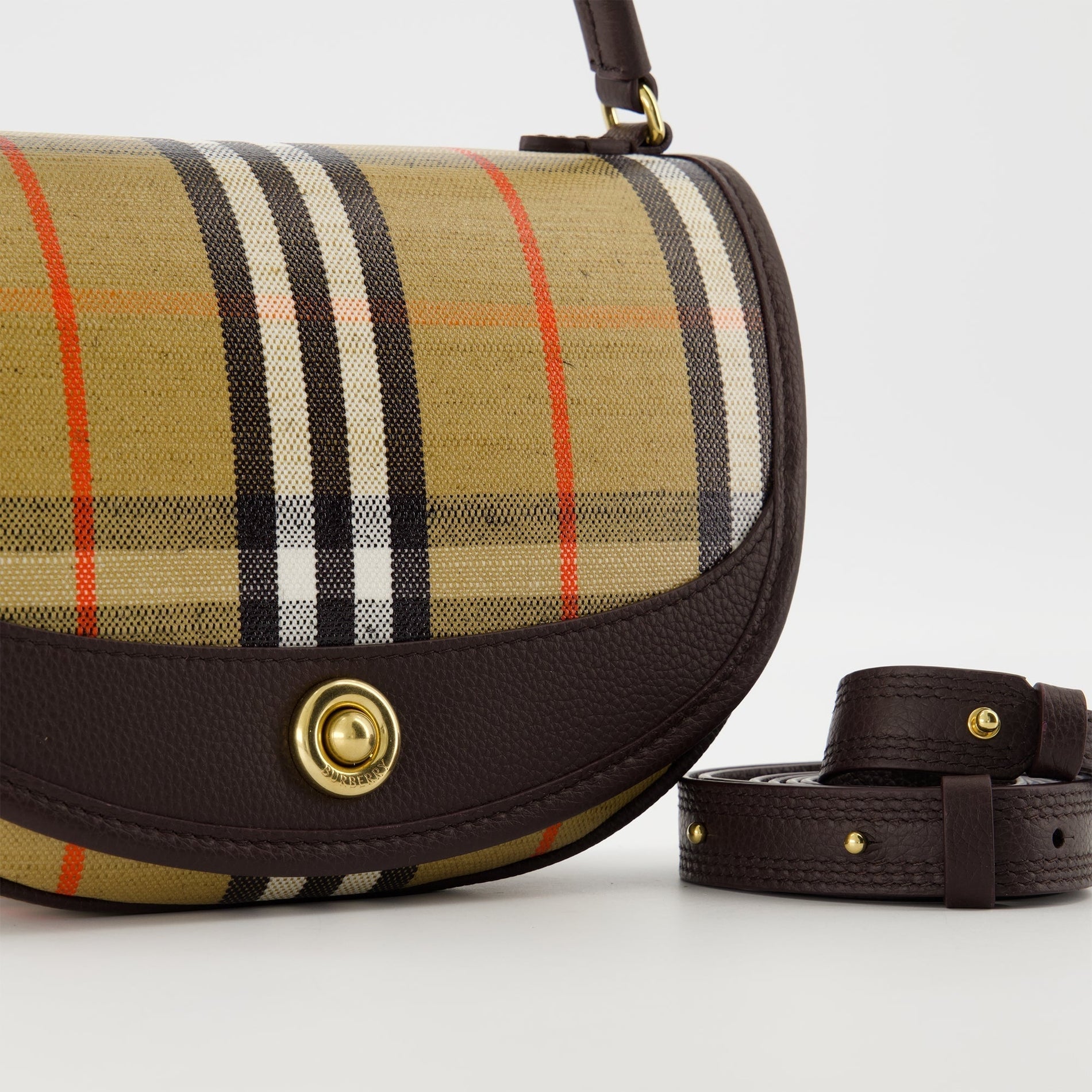 Burberry Check Mini Shoulder Bag-Archive Beige & Brown - image 3