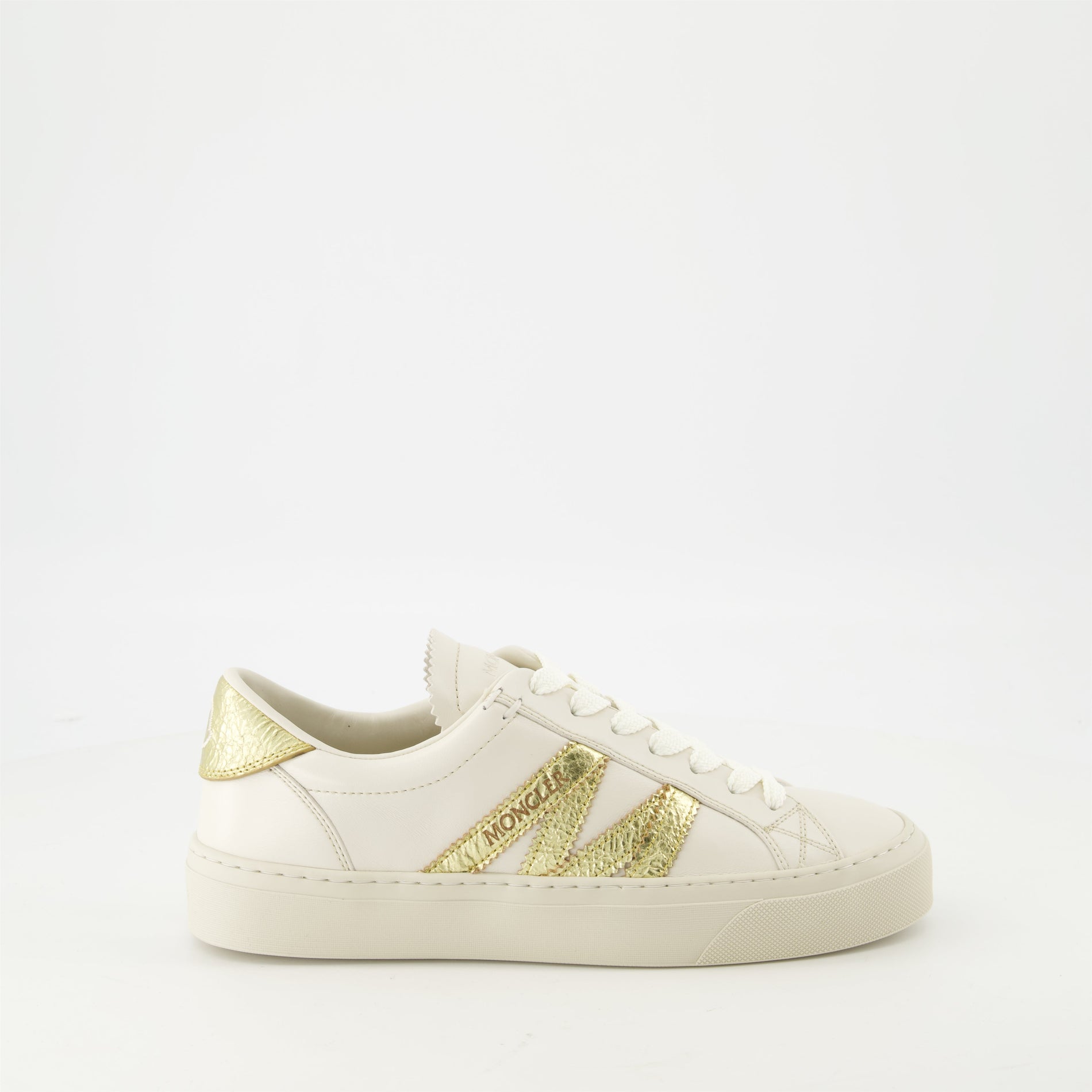 Moncler Low-Top Sneakers – White & Gold