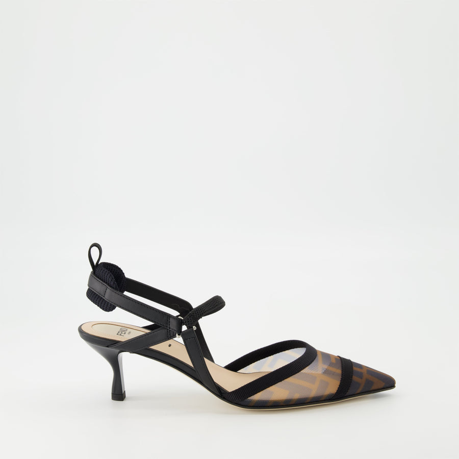 Fendi Mesh Slingback Pumps