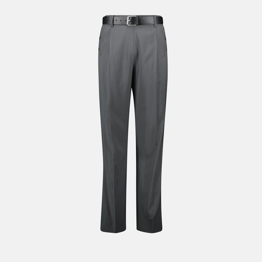 Tailored Straight-Leg Trousers with Belt