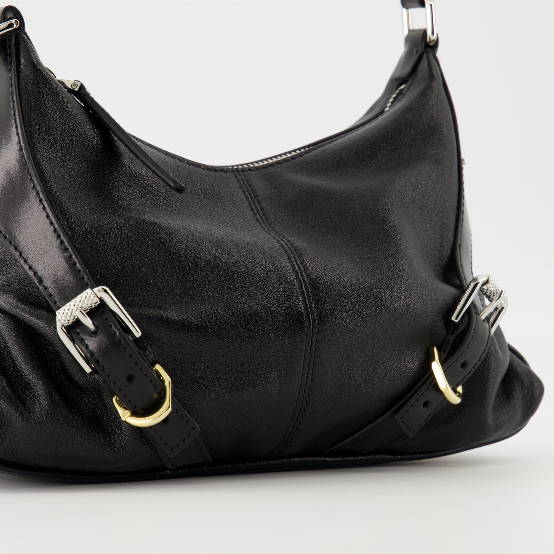 Givenchy Black Leather Buckle Detail Mini Shoulder Bag - image 4