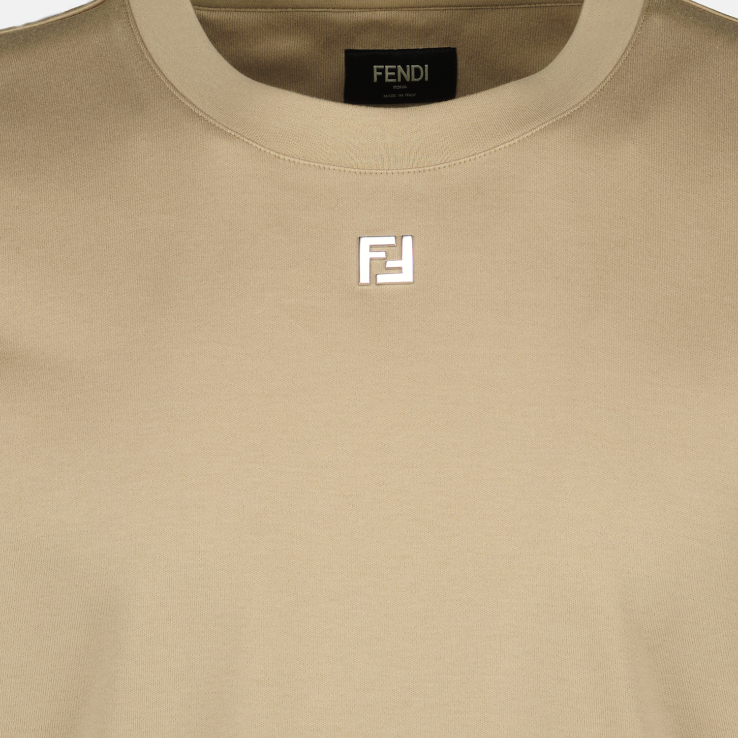Fendi FF Metal Logo Cotton T-Shirt - image 3