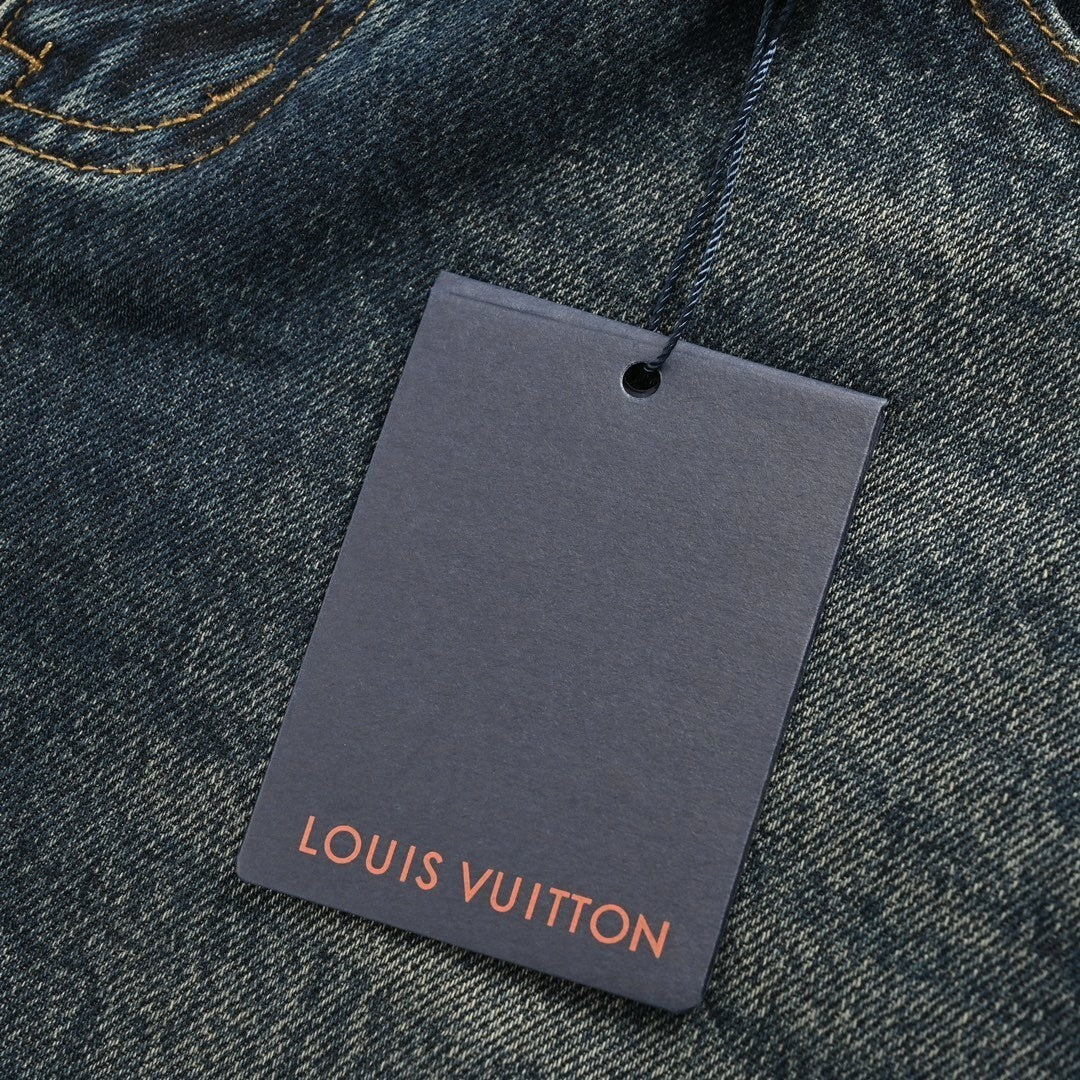 Louis Vuitton Classic Indigo Denim Jeans with Embroidered Back Pocket - image 8