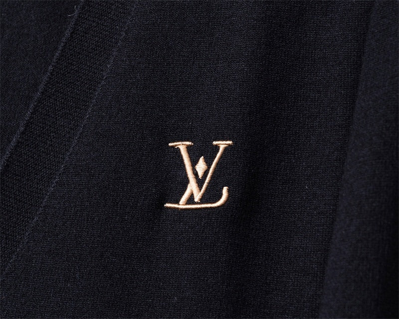 Louis Vuitton Black Monogram Accent Wool Cardigan - image 6