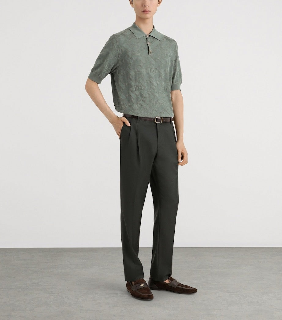 Dolce & Gabbana Silk Jacquard DG Polo Shirt - image 4