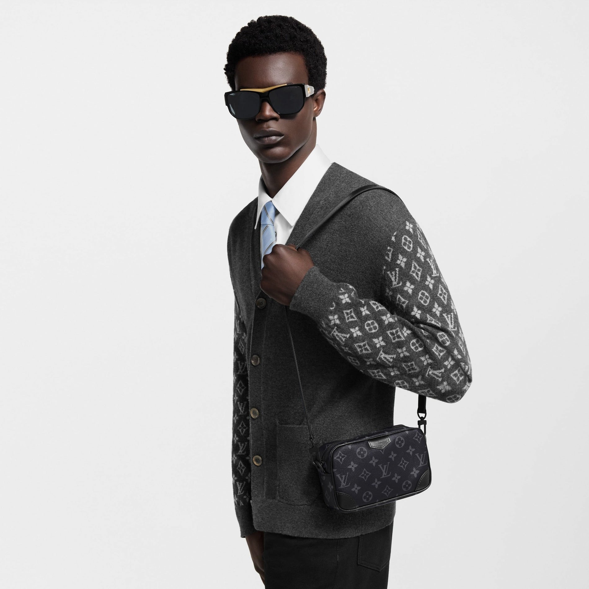 Louis Vuitton Eclipse Pochette / Mini Crossbody Bag (Black/Grey) - image 6