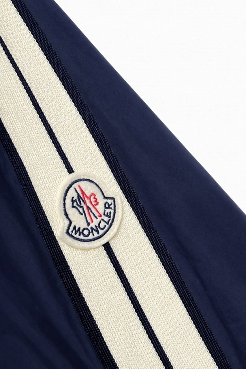 Moncler Hooded Nylon Jacket with Signature Stripe – Navy - image 5