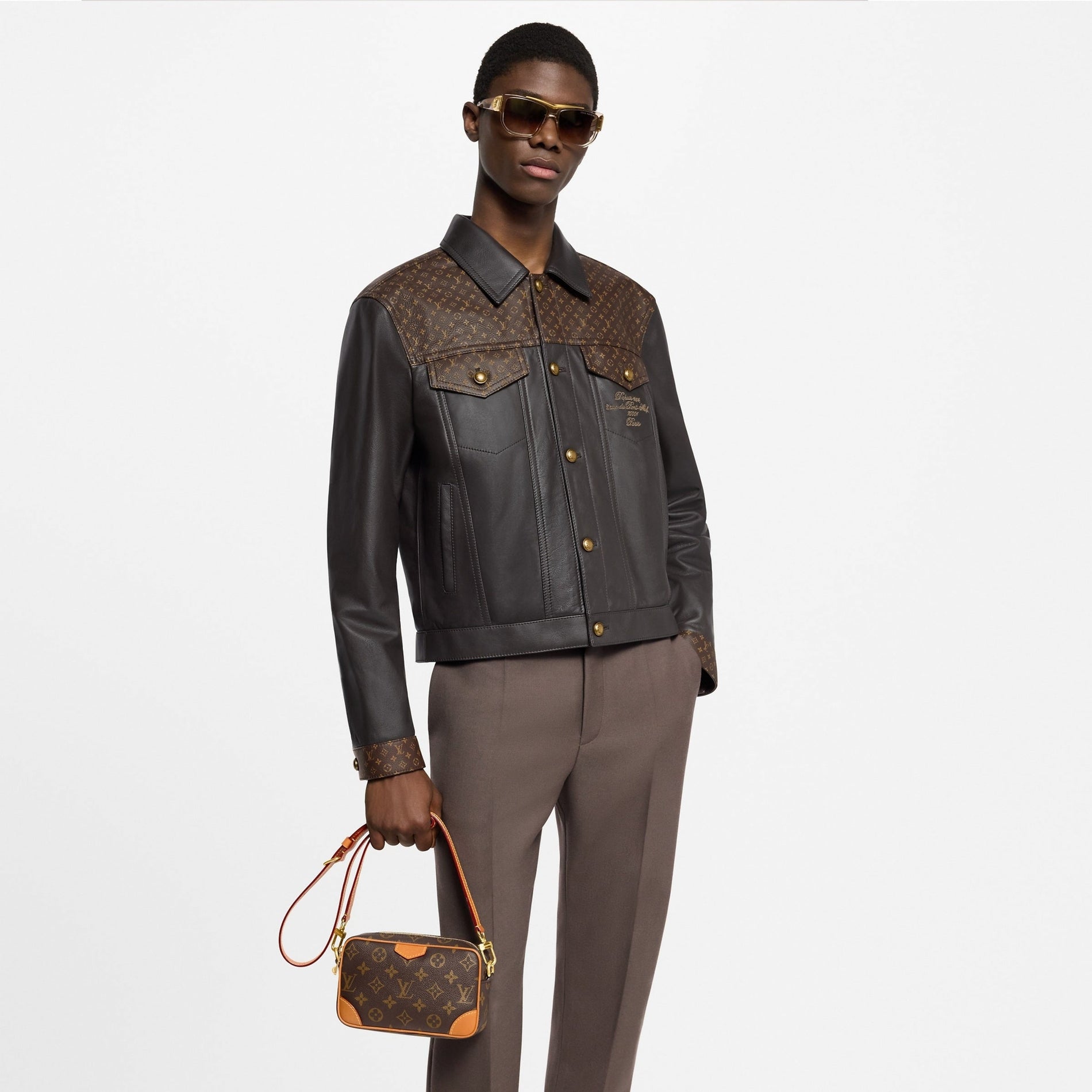 Louis Vuitton Canvas Pochette / Slim Crossbody (Brown/Tan) - image 6
